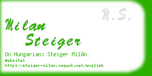 milan steiger business card